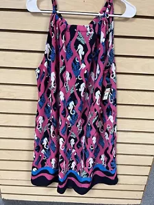 New Crown & Ivy Pink Blue Sleeveless Seahorse Bali Adventure Dress Size 2X - Picture 1 of 8