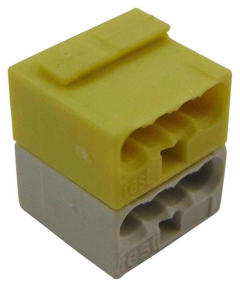 8 Way Micro Push Wire Terminal Block, Yellow / Grey - 243-212 - Image 1 of 1