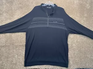 Travis Mathew Shirt Mens XXL Black Golf Active Pull Over 1/4 Zip Stretch - WARM! - Picture 1 of 10