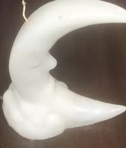 Candela Luna Addormentata Vintage Uomo Nella Luna Decorazione Volto Unico Sigillata - Foto 1 di 16