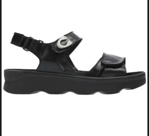WOLKY MEDUSA PLATFORM SANDAL BLACK REFLEX LEATHER 9.5-10  M SIZE 41 NWOB - Picture 1 of 9