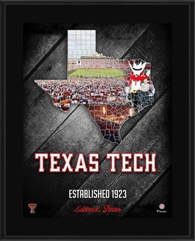 Texas Tech Red Raiders 10.5" x 13" 2018 Sublimated State Plaque Cover