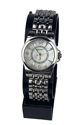 Reloj Elgin Para Mujer Redondo Tono Plateado Cuadrante Madreperla - Batería Nueva Funciona Foto 1 de 4