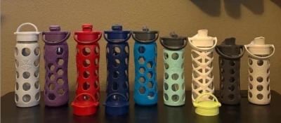 Lifefactory BPA Free Glass Water Bottle Silicone Grip Sport Yoga etc: You Choose - Image 1 of 4