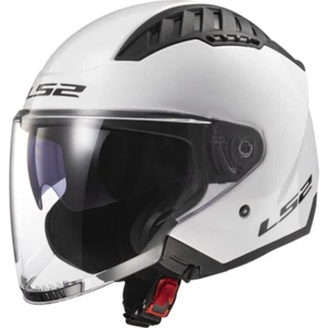 Casco JET LS2 Copter II Solid OF600 - BIANCO LUCIDO - Doppia Visiera - Foto 1 di 5