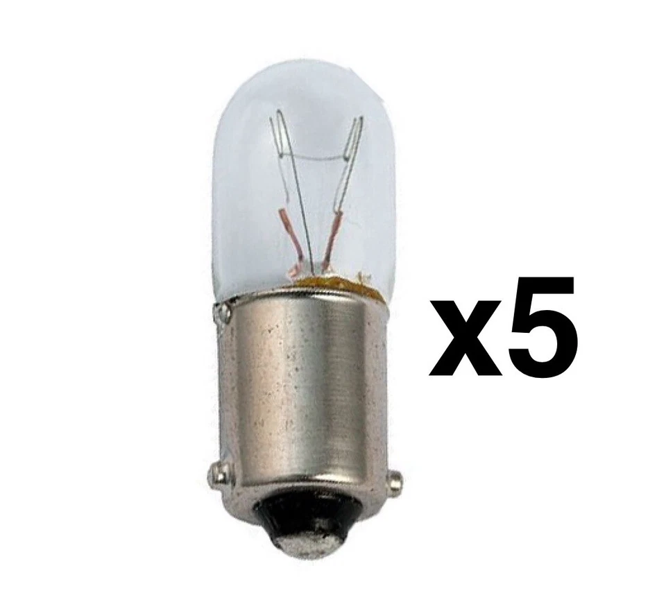 130V 2.6W 20ma BA9S 10mm x 28mm Small Light Bulb (Pack of 5) - Image 1 of 1
