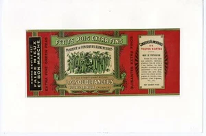 Vintage, Unused French Canned Peas Vegetable Label || Bordeaux, France - Picture 1 of 1