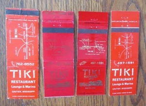 FUNDAS TIKI BAR MATCHBOOK: TIKI LOUNGE GAUTIER, MISSISSIPPI MATCHCOVERS -E24 - Imagen 1 de 1