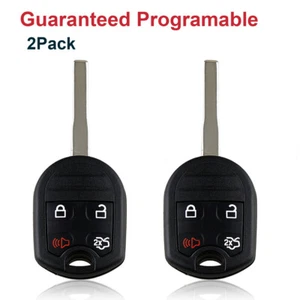 2 For 2015 2016 2017 2018 Ford Fiesta 4 Key Car Remote Keyless w/ Blade Chip Kit - Picture 1 of 8