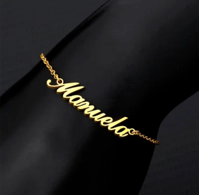 Nombre Personalizado Tobillera Moda Joyería Tobillo Pierna Acero Inoxidable Cadena Mujeres Niña Foto 1 de 4