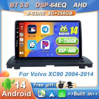 ✅8GB+256GB✅ For Volvo XC90 2004-2014 GPS CAR PLAY ANDROID 14 CAR STEREO NAVI AHD - Image 1 of 4
