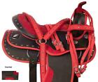 Synthetic Red/Black Western Horse Tack Saddle All Sizes.