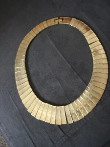 Likeew Egyptian Revival Gold Tone Disc Panel Choker Necklace Vintage  - Bild 1 von 7