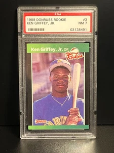 Ken Griffey Jr. PSA 7 ROOKIE CARD 1989 Donruss The Rookies #3 - Picture 1 of 2