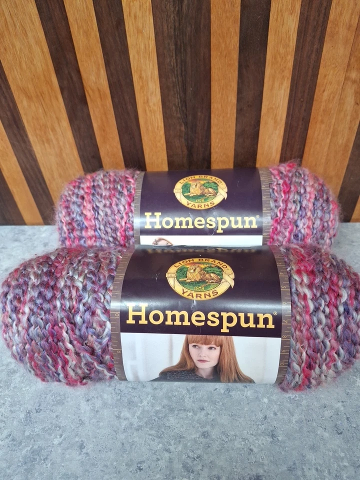 Lion Brands Homespun Yarn 411 Mixed Berries 1 Skein Bulky 6oz 185 Yards