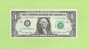 1977...UNCIRC $1 L 7757 7954 D... 1977 $1 L-D BONITO BILLETE FRANCO - Imagen 1 de 2
