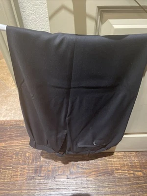 Pantalones negros Croft & Barrow 40 X 32 plisados y puños poliéster/lana con cintura ajustable Foto 1 de 4