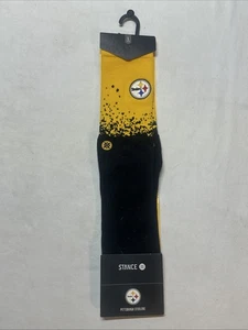 NEW Stance Adult Yellow Crew Cotton NFL Pittsburgh Steelers Socks Large 9-12 - Picture 1 of 3