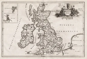 Islas Británicas Gran Bretaña Irlanda mapa mapa grabado Cellarius 1700 - Imagen 1 de 1