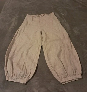 Bryn Walker Linen High Rise Balloon Leg Cropped Pants Lagenlook Size S. - Picture 1 of 10