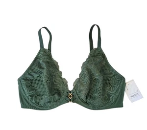 New AUDEN 36D Green Lace Balconette Coverage Underwire Bra Women - Picture 1 of 13