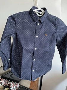 H&M KIDS POLKA DOT BLUE DRESS SHIRT, 100% COTTON S.7,LONG SLEEVE. - Picture 1 of 5