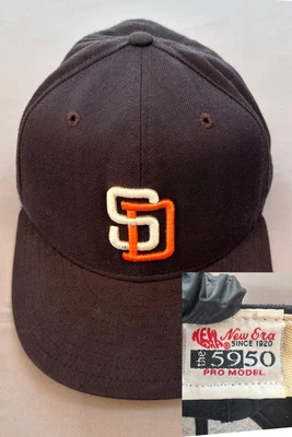 Vintage San Diego Padres Hat Cap Fitted Mens 7 3/4 MLB Baseball New Era 90s - Image 1 of 4