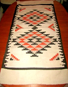 Preowned Southwest Wool Horse Saddle Blanket Wall Hanging Rug Geometric 27"x56" - Picture 1 of 22
