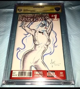 Amazing Spiderman #1 Cubierta en Blanco Arte Original BlackCat 9.6 SS CBCS BILLY TUCCI - Imagen 1 de 7