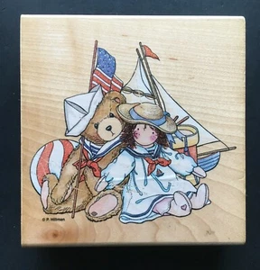 ORSACCHIOTTO MARINAIO AMERICANO & RAGGEDY ANN DOLL TOYS Timbro di gomma legno timbro - Foto 1 di 3