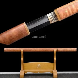 Japanese Katana Soshu Kitae Clay Tempered OX Horn Shirasaya Abrasive Sword Sharp - Picture 1 of 10