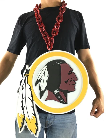 New NFL Washington Redskins RED Fan Chain Necklace Foam - JUMBO SIZE Cover