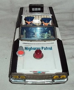 DAIYA BATTERY OPERATED POLICE PATROL TINPLATE TOY 1970s Old Vintage CAR - Picture 1 of 12