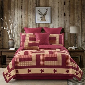 Virah Bella - Homestead Red - Lightweight Reversible Quilt Set - Picture 1 of 8