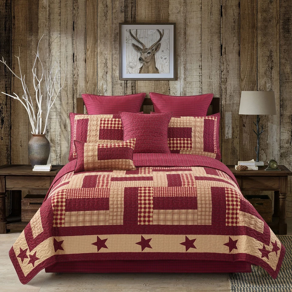 Virah Bella - Homestead Red - Lightweight Reversible Quilt Set - Image 1 of 4