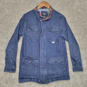  Leichte Jeans-Arbeitsjacke der Marke Bait mit karierten Akzenten Herren Größe L - Bild 1 von 13