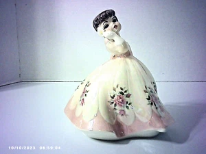 Vintage Holland mold Southern Belle in Pink With Roses 7" signed on Bottom m e - Picture 1 of 4