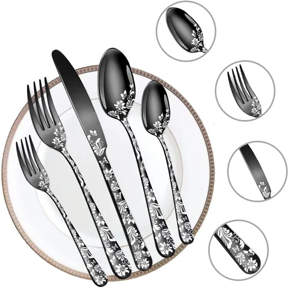 Besteck Set 6 Personen 30Tlg Messer Gabel Löffel Hochwertiges Edelstahlbesteck - Bild 1 von 4