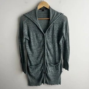 Peruvian Connection Cardigan XS Buttoned Long Sweater Duster Pima Cotton Blue - Picture 1 of 7