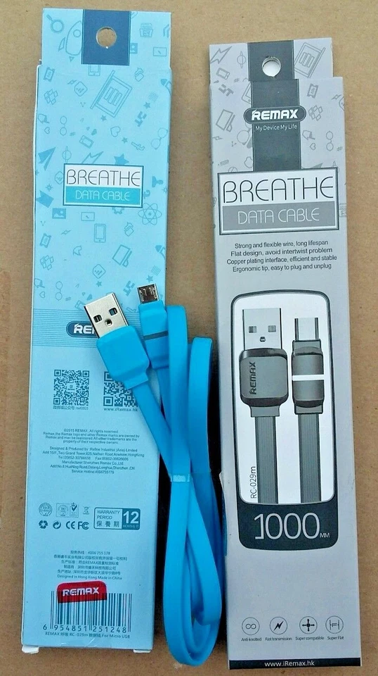 10 REMAX RC-029M Fast Safe Charger Speed Data Cable For Micro USB Cable 1000mm - Image 1 of 3