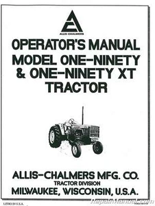 Allis Chalmers 190 190XT GDLP Tractor Operators Manual - Picture 1 of 1