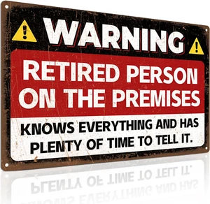 Retirement Gifts for Women/Men Patio Metal Signs 8X12" Retired on Premises Sign - Picture 1 of 8