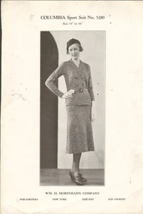 Columbia Sport Suit Wm. H. Horstmann Company Vintage Knitting Pattern 5289 - Picture 1 of 1
