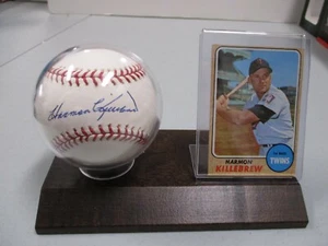 Harmon Killebrew Single Signed Baseball PSA/DNA Sticker w/ 1968 Topps #220 NM w/ - Picture 1 of 5