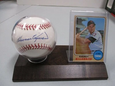 Harmon Killebrew Single Signed Baseball PSA/DNA Sticker w/ 1968 Topps #220 NM w/ - Image 1 of 4