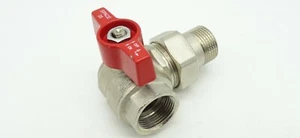 Eck-Kugelhahn EFFEBI SPACE DX Absperrventil rot Gas Messing IG/AG DN20 3/4" PN10 - Bild 1 von 2