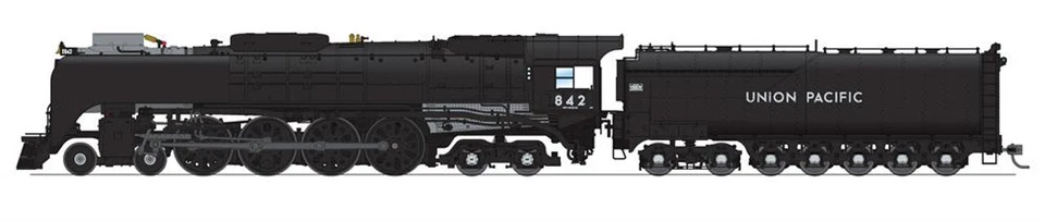 Broadway Limited HO Class FEF-3 4-8-4 UP Union Pacific #842 Sound & DCC, Smoke- Black & Graphite