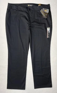 Lee Women Relaxed Fit Straight Leg Mid Rise Pants Womens Plus Size 18 Black NEW - Picture 1 of 15