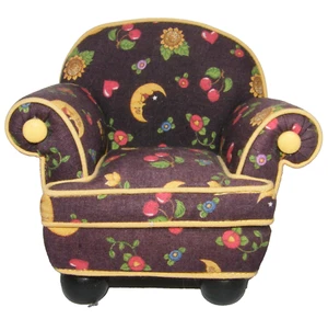 Vtg Mary Engelbreit Dritz CHAIR Pin Cushion Craft Sewing Tool Moon Cherry Flower - Picture 1 of 6