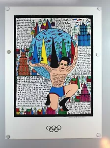 "Howard Finster "TO THE OLEMPICS"" Bring World Together 1996 FIRMADO (SKU A10-E16) - Imagen 1 de 7